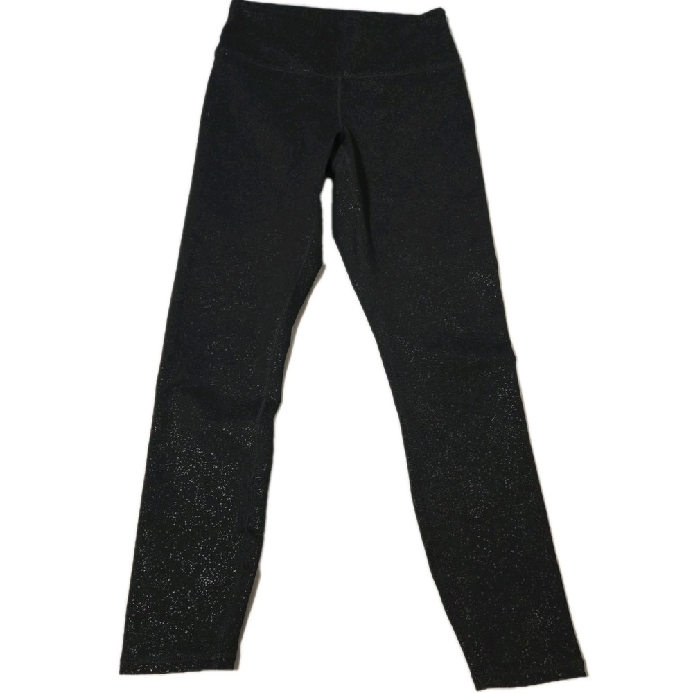 Fabletics Women's Powerhold Leggings Black With Silver Sparkle Size XS